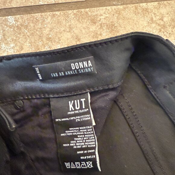 kut from the kloth donna fab ab ankle skinny black coated jeans - Picture 7 of 7
